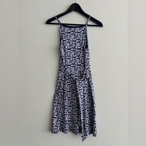 LOFT Blue Floral Print Dress Size XSP